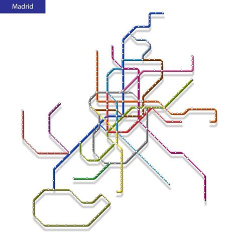 Premium Vector | 3d isometric map of the madrid metro subway