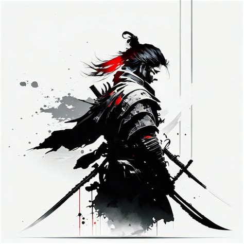 Premium AI Image | Illustration of samurai with sword sketch style ...