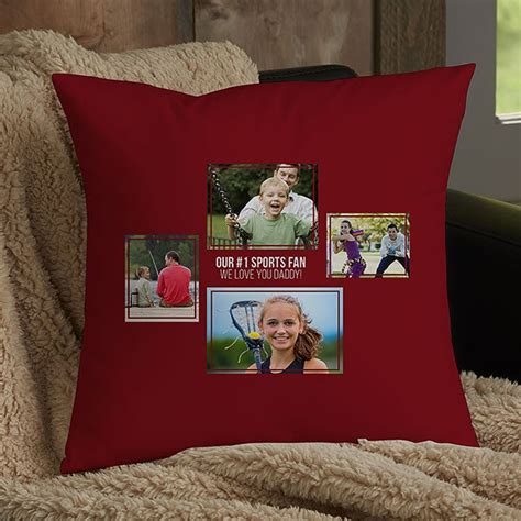 Personalized 4 Photo Collage Throw Pillows For Dad