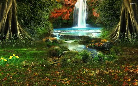 Forest Waterfall Wallpaper - WallpaperSafari