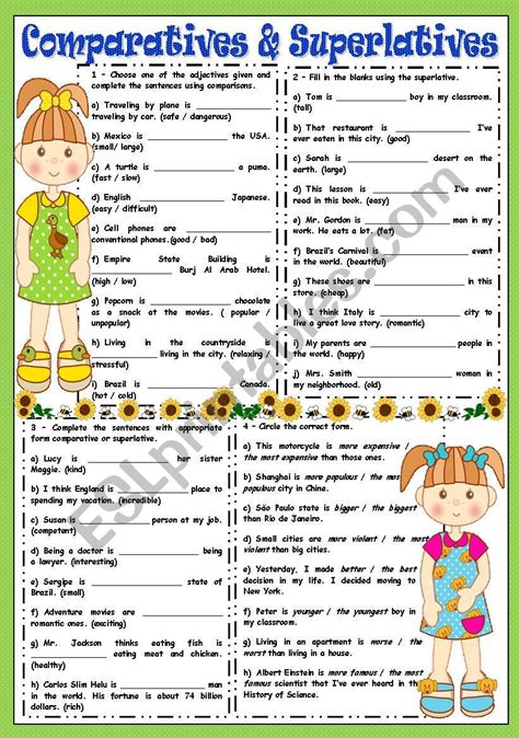 COMPARATIVES AND SUPERLATIVES - ESL worksheet by junior right