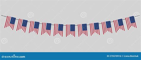 USA Festive Bunting Flags in US Traditional Colors, 4th of July ...