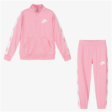 Nike - Girls Pink Logo Tracksuit | Childrensalon