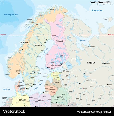 Northern Europe Map With Cities