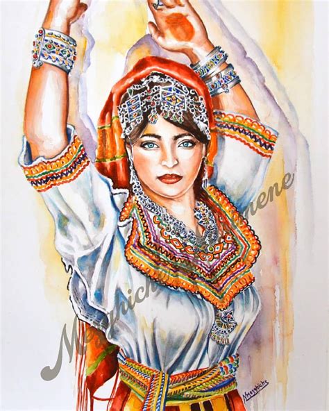 La danseuse kabyle #aquarelle #watercolour #watercolor #dessin #drawing ...