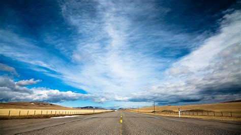 Gray concrete road, highway, road, landscape, clouds HD wallpaper ...