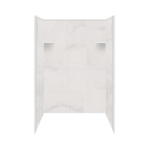 Shop Style Selections White Carrara Solid Surface Shower Wall Surround ...