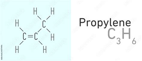 Propylene, Propene (C3H6) gas molecule.Stick model. Structural Chemical ...