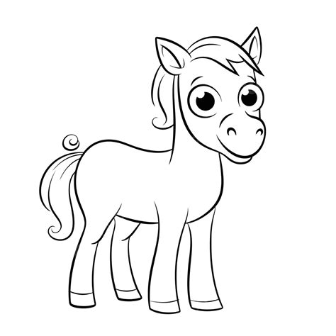 Cartoon Horse To Color Outline Sketch Drawing Vector, Horse Drawing ...