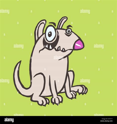 Cartoon evil dog. Funny cartoon fur cool character bull terrier Stock ...