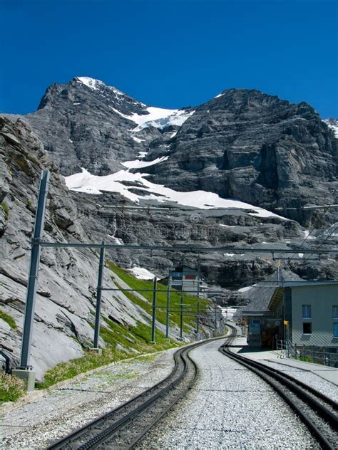 Railway in Eiger mountain stock photo. Image of oberland - 6458238