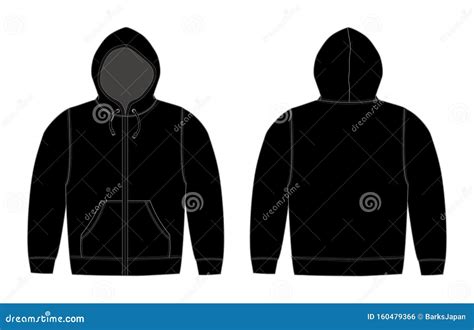 Vector Black Hoodie Template