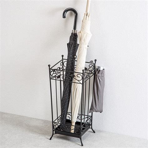 UMBRELLA STAND LEAVES 21 SQUARE-BK