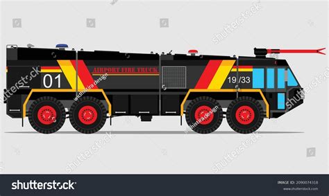 Airport Fire Truck Vector Illustration Stock Vector (Royalty Free ...