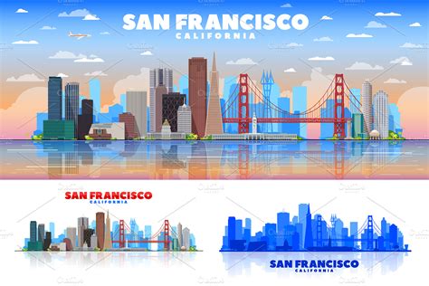 San Francisco vector skyline | Custom-Designed Illustrations ~ Creative ...