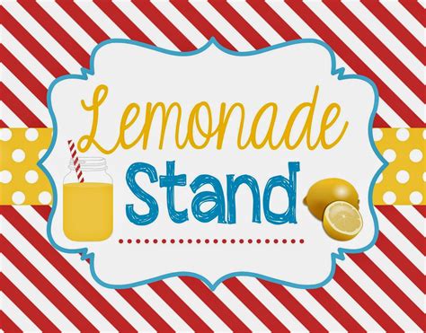 Lemonade Stand Signs Free Printable