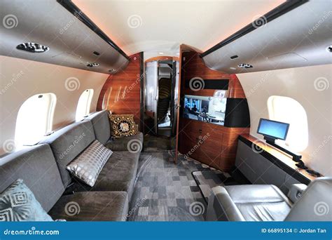 Interior Of Bombardier Q400 Nextgen Turboprop Plane At Singapore ...