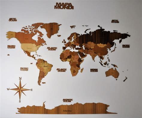 Mapa Mundi 3D Madera 150x80CM | ubicaciondepersonas.cdmx.gob.mx