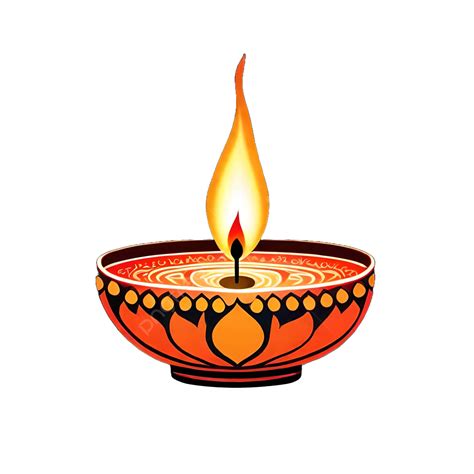 Decorative Diwali Diya Simple Clipart Isolated Transparent Illustration ...