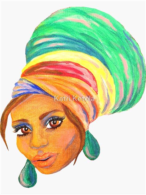 "Turban Girl | Africa Painting" Sticker by Almonda | Redbubble