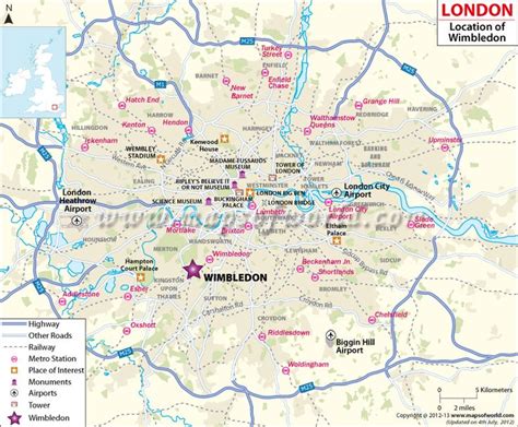 Where is Wimbledon in London | London olympic park, Map of london city ...