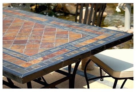 STONE GARDEN PATIO MOSAIC SLATE TABLE 78"-MAPLE - Craftsman - Patio ...