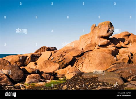 Cote de Granit Rose, ocean beach in sunny day Stock Photo - Alamy