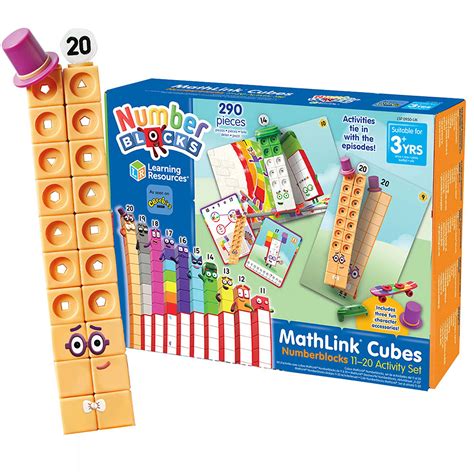 Hand2mind Numberblocks MathLink Cubes 11-20 Activity Set, 30 ...