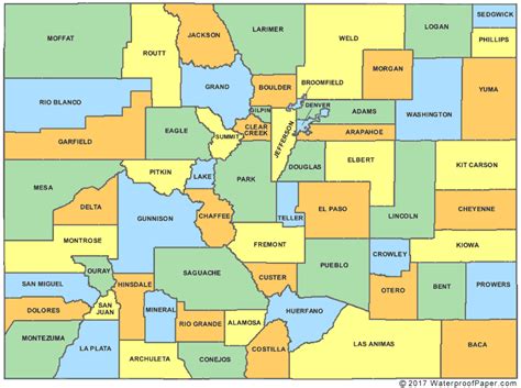 Printable Colorado Maps | State Outline, County, Cities