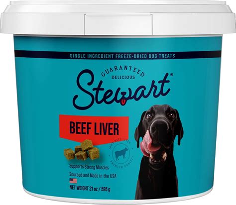 STEWART Beef Liver Freeze-Dried Raw Dog Treats, 21-oz tub - Chewy.com