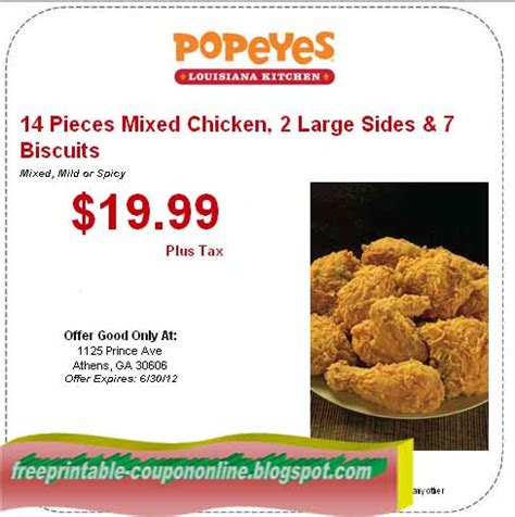 Printable Coupons 2019: Popeyes Chicken Coupons