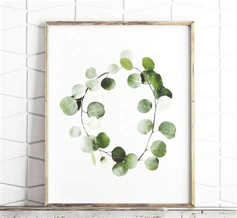 Eucalyptus Wreath Watercolor Print Instant Art INSTANT - Etsy