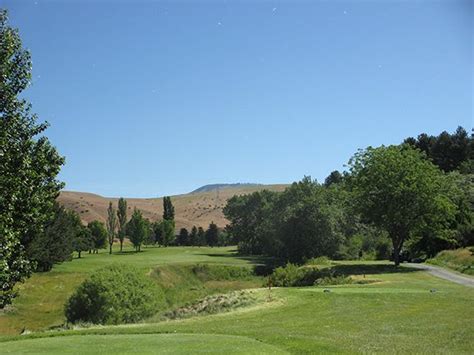 Lucky 13 at Crane Creek Country Club. Canyon to the left, untended hill ...