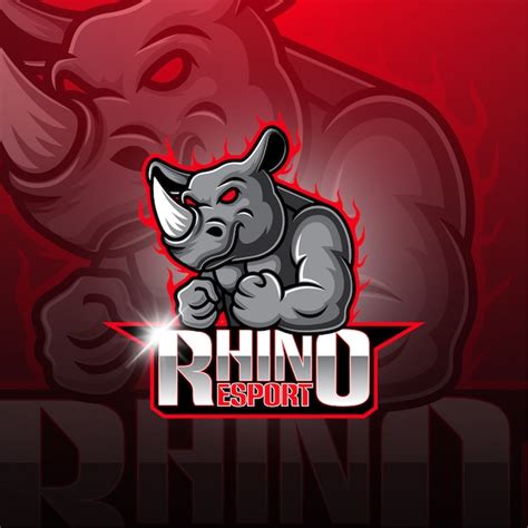 Premium Vector | Rhino esport mascot logo