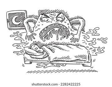 Handdrawn Vector Drawing Scary Nightmare Dream Stock Vector (Royalty ...