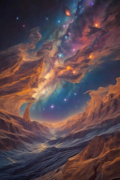 Premium AI Image | Cosmic art night sky of the Milky Way Bold patterns ...