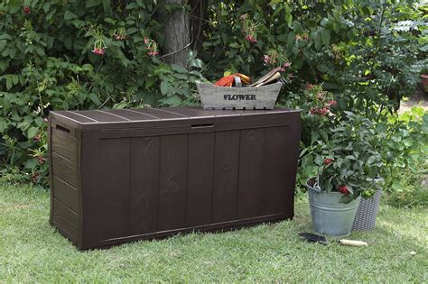 NEW Keter Sherwood Plastic Resin Garden Storage Box 270L - Brown | eBay