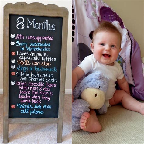 8 Months Baby Chalkboard | Baby month by month, 8 month baby, 8 month ...