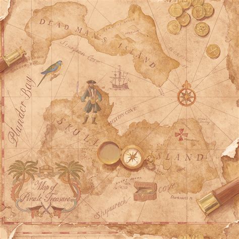 Pirates Map Wallpaper |Wallpaper And Borders |The Mural Store