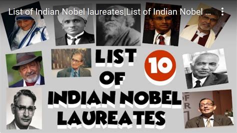 Indian Nobel laureates|# List of Indian Nobel prize winners. - YouTube