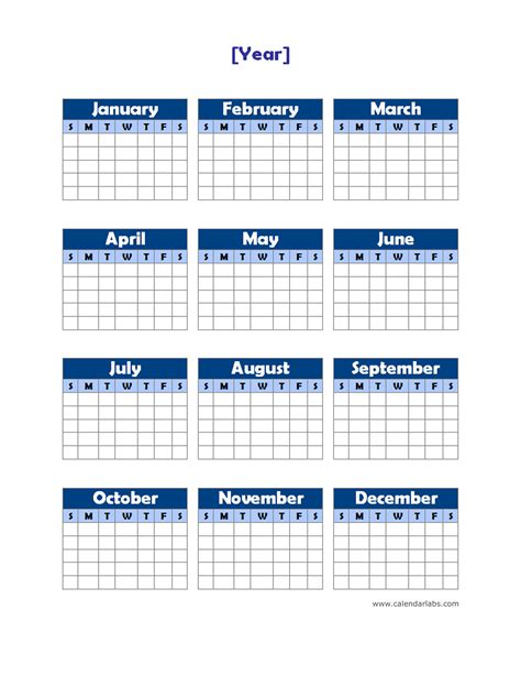 Yearly Printable Calendars - Printable Calendar