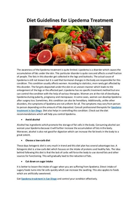 Diet Guidelines for Lipedema Treatment