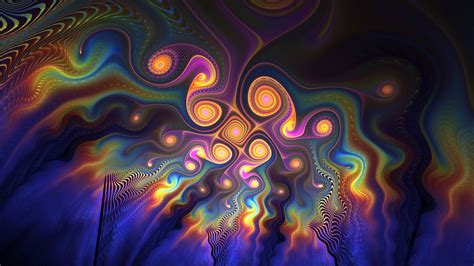 Purple Yellow Fractal Design Art HD Abstract Wallpapers | HD Wallpapers ...