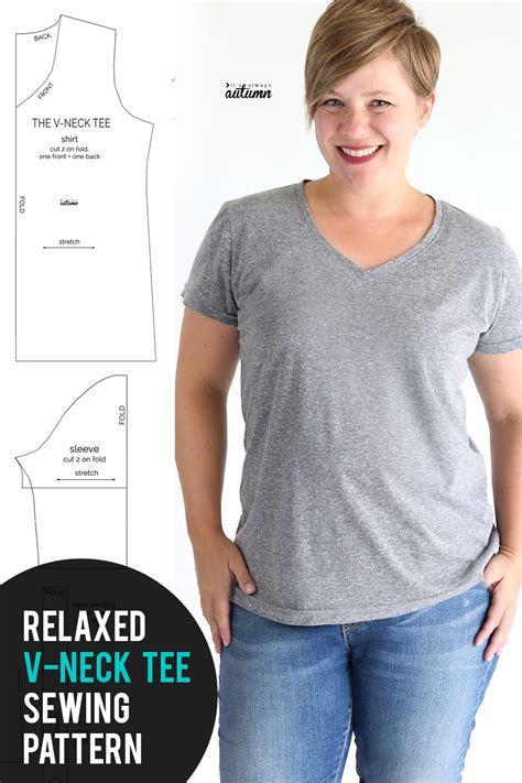 How to make a v-neck t-shirt {sewing pattern and tutorial} | T shirt ...