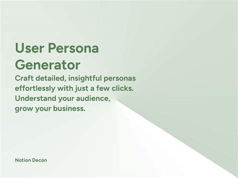 AI User Persona Generator — Buy & Sell Templates on Notion Insider