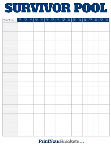Printable Nfl Pool Sheets - Printable Word Searches