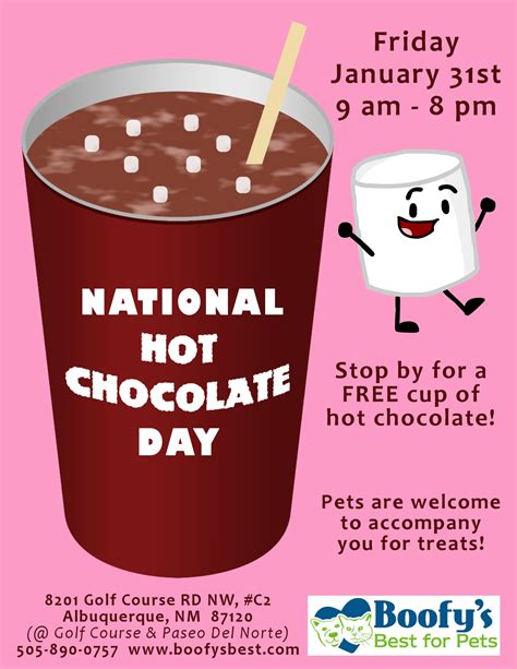 National Hot Chocolate Day At Boofy's - Boofy's Best For Pets