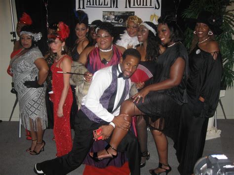 Harlem Nights Costume Ideas | King grabs a leg as the cast poses ...