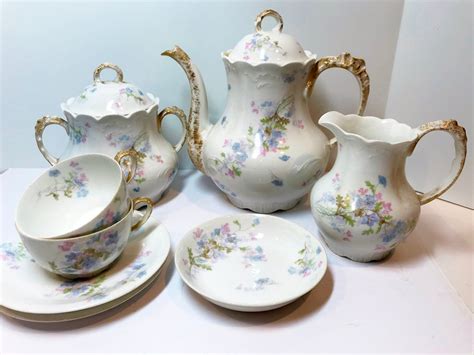 Limoges Tea Set, Jean Pouyat Limoges, JP over L Porcelain, Tea for Two ...