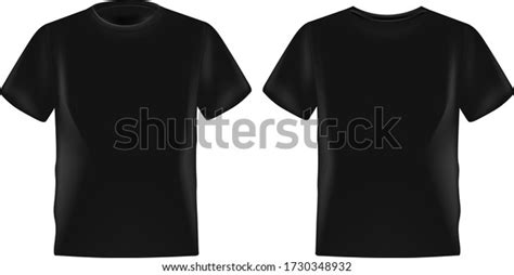 Black Male Tshirt Realistic Mockup Set Stock Vector (Royalty Free ...